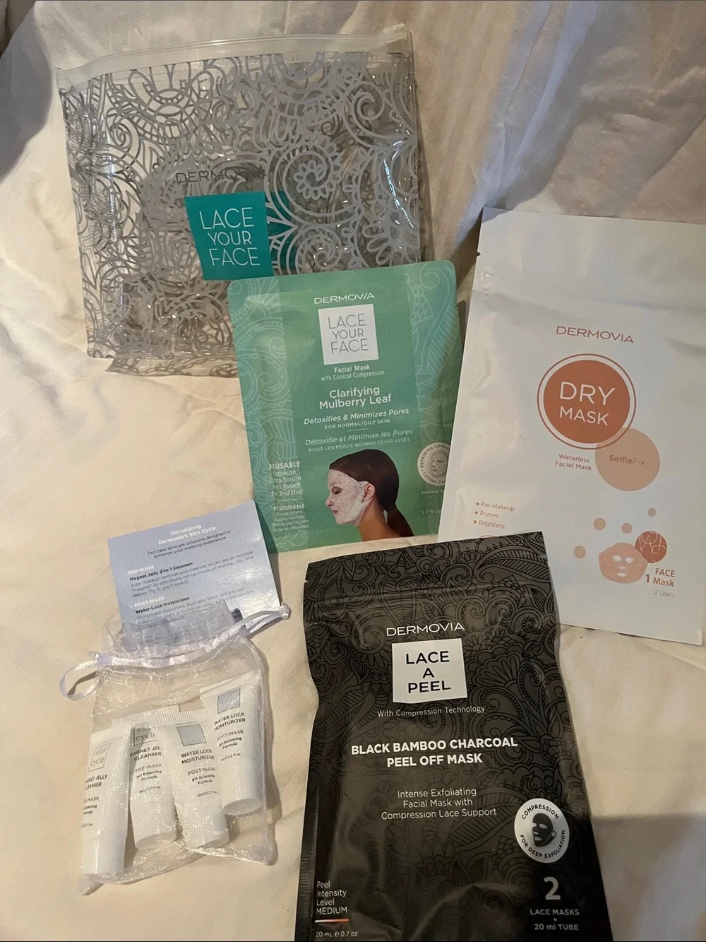 8 piece set. Lace A Peel Black Bamboo Charcoal Peel-Off Mask - Black